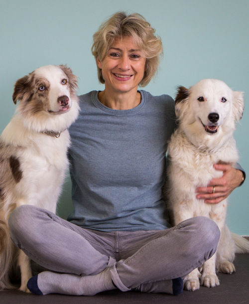 Hundephysiotherapeutin Katja Wald mit ihren Border Collies